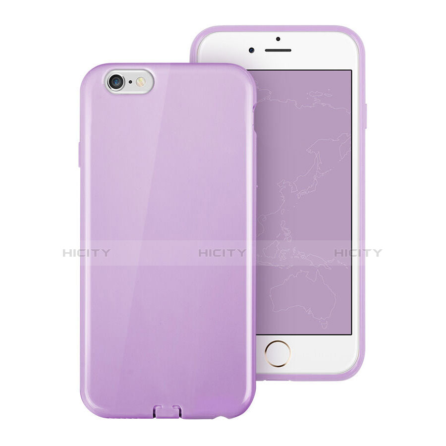 Carcasa Silicona Goma para Apple iPhone 6 Morado