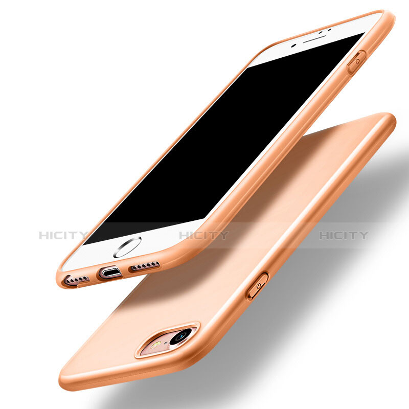 Carcasa Silicona Goma para Apple iPhone 7 Naranja