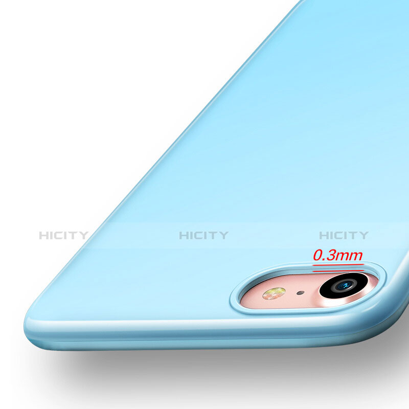 Carcasa Silicona Goma para Apple iPhone 8 Azul Cielo