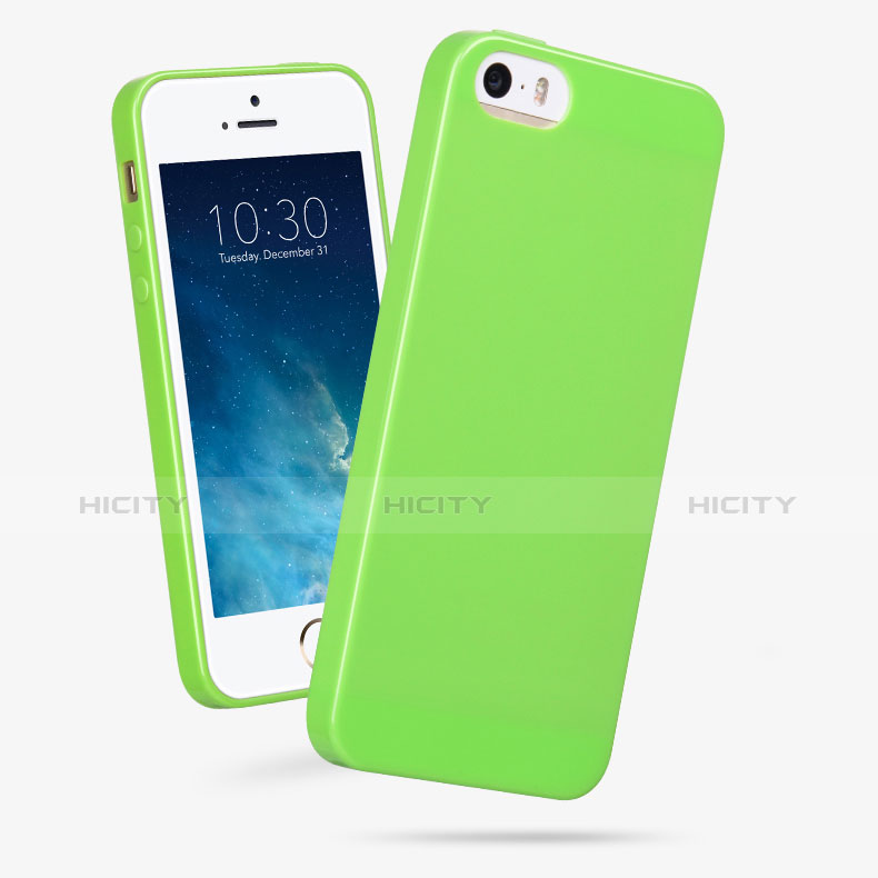 Carcasa Silicona Goma para Apple iPhone SE Verde