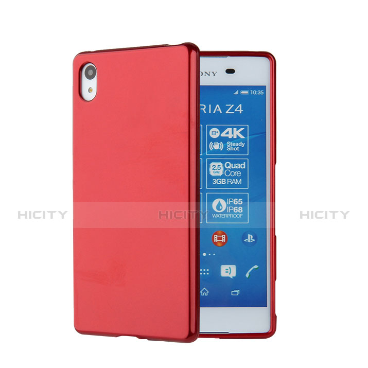 Carcasa Silicona Goma para Sony Xperia Z3+ Plus Rojo