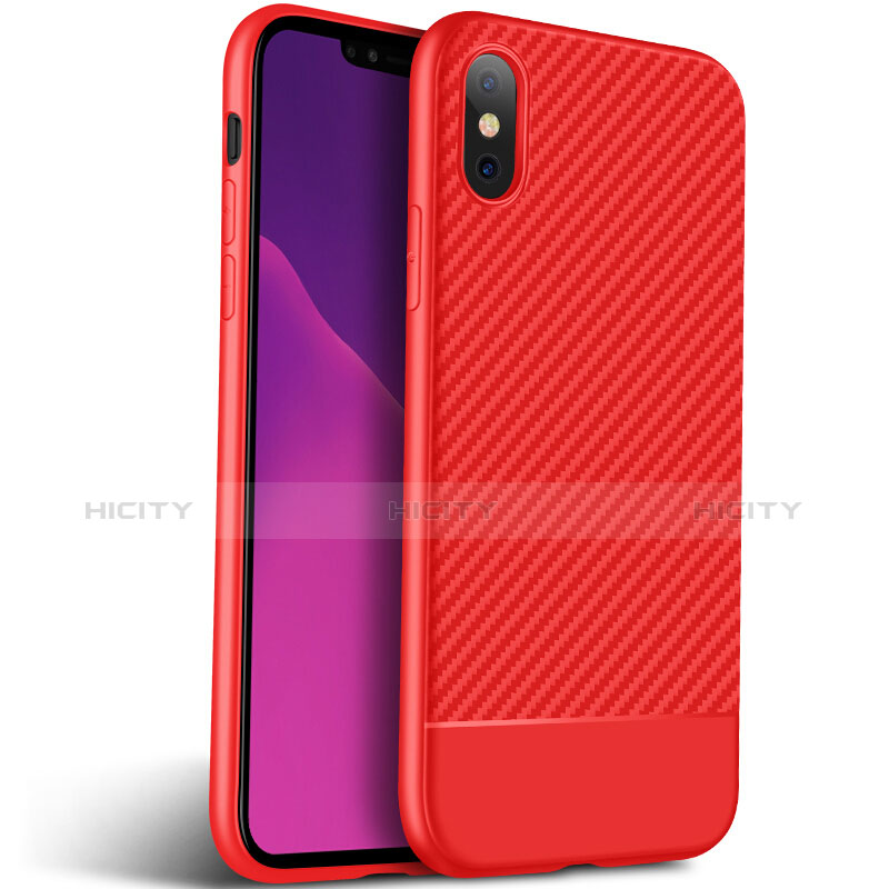 Carcasa Silicona Goma Twill para Apple iPhone Xs Rojo