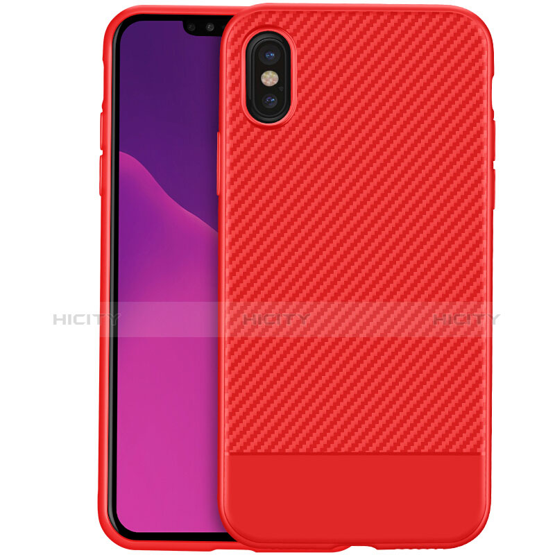 Carcasa Silicona Goma Twill Z01 para Apple iPhone X Rojo