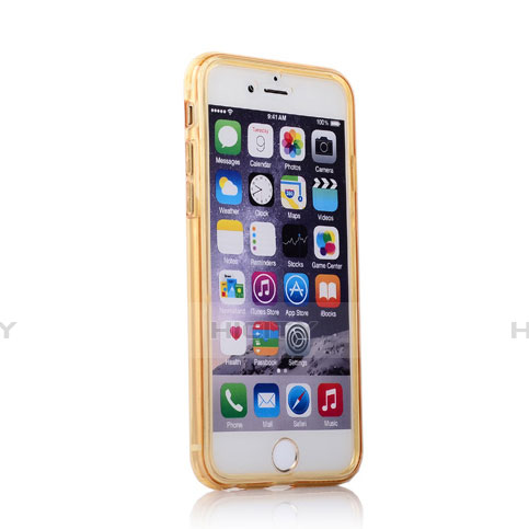 Carcasa Silicona Transparente Cubre Entero para Apple iPhone 6S Oro