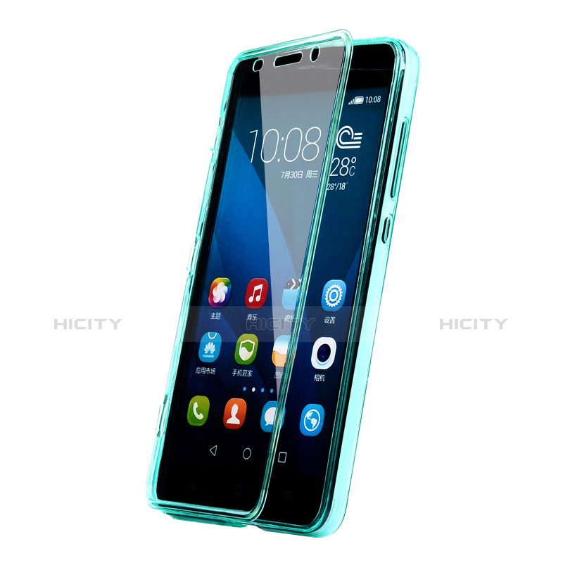 Carcasa Silicona Transparente Cubre Entero para Huawei Honor 4X Azul Cielo