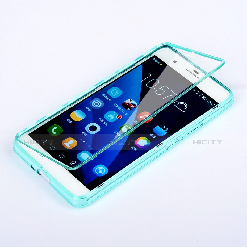 Carcasa Silicona Transparente Cubre Entero para Huawei Honor 6 Plus Azul Cielo