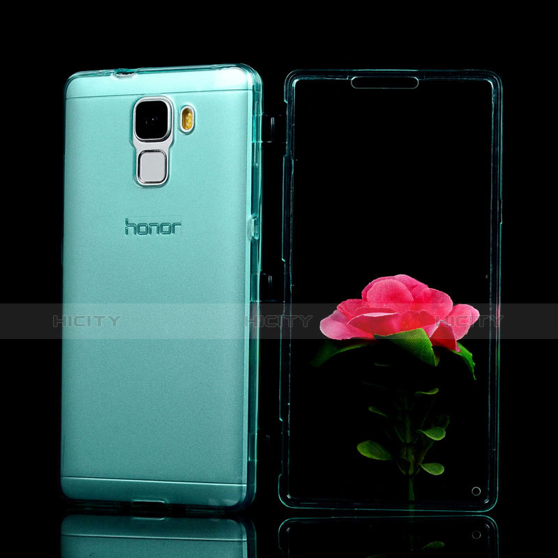 Carcasa Silicona Transparente Cubre Entero para Huawei Honor 7 Dual SIM Azul Cielo