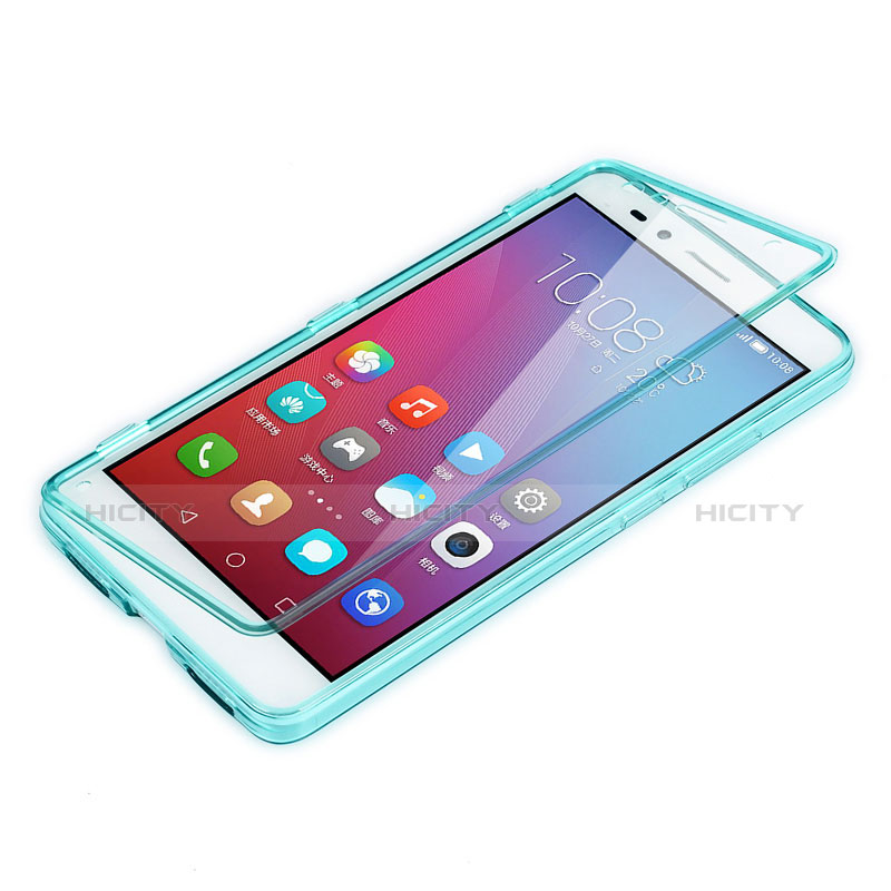 Carcasa Silicona Transparente Cubre Entero para Huawei Honor X5 Azul Cielo