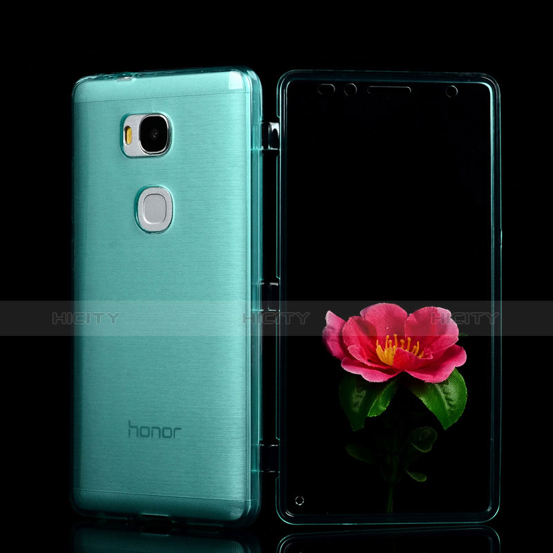 Carcasa Silicona Transparente Cubre Entero para Huawei Honor X5 Azul Cielo