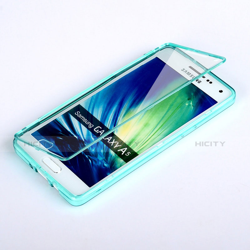 Carcasa Silicona Transparente Cubre Entero para Samsung Galaxy A5 SM-500F Azul Cielo