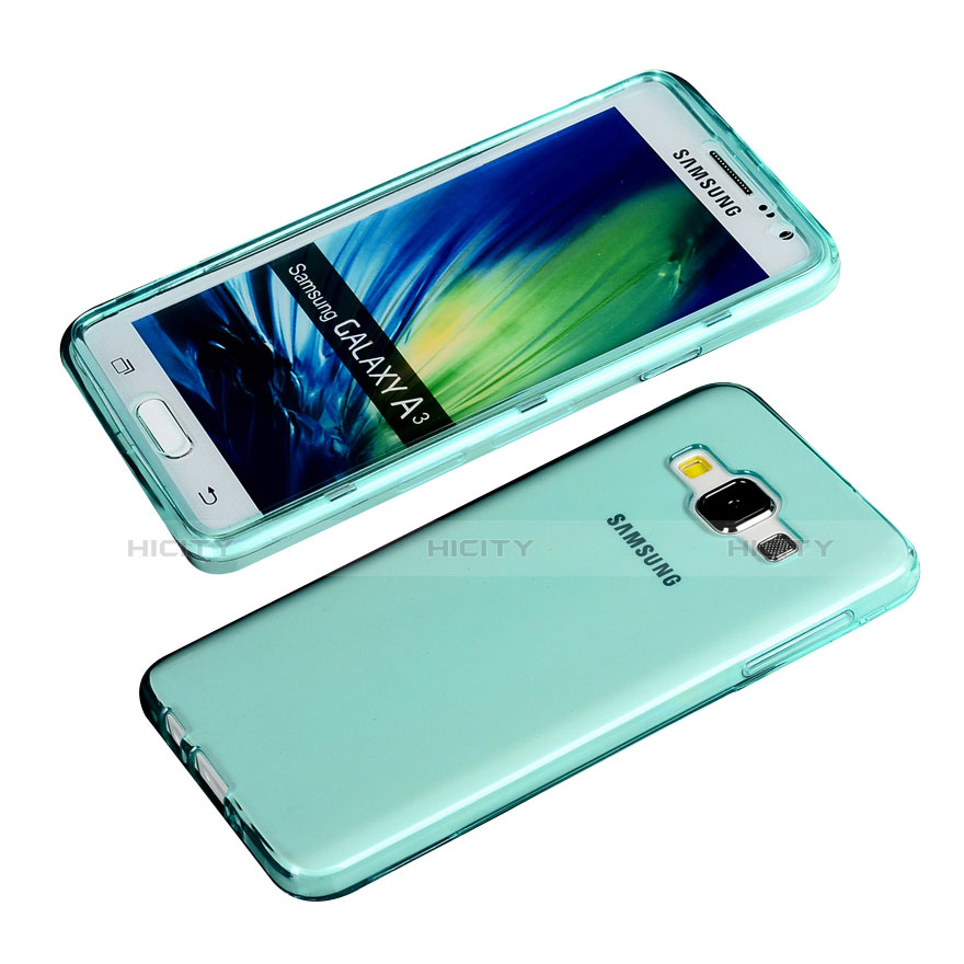 Carcasa Silicona Transparente Cubre Entero para Samsung Galaxy DS A300G A300H A300M Azul