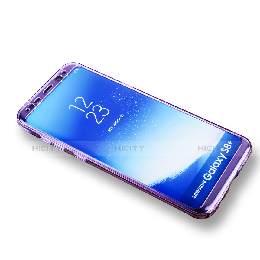 Carcasa Silicona Transparente Cubre Entero para Samsung Galaxy S8 Plus Morado