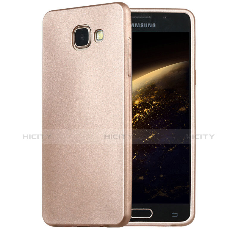 Carcasa Silicona Ultrafina Goma para Samsung Galaxy A5 (2016) SM-A510F Oro