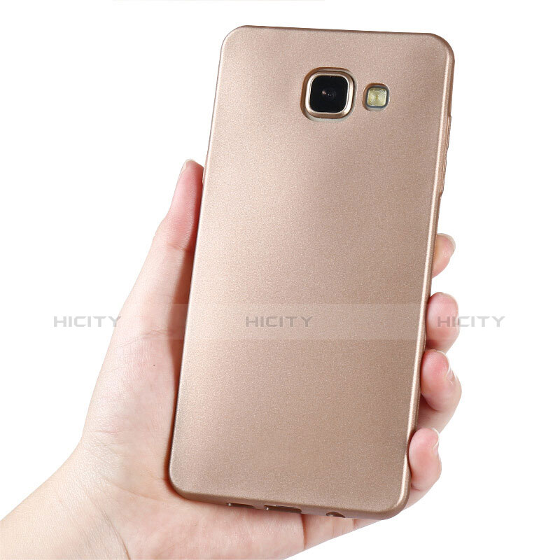 Carcasa Silicona Ultrafina Goma para Samsung Galaxy A5 (2016) SM-A510F Oro