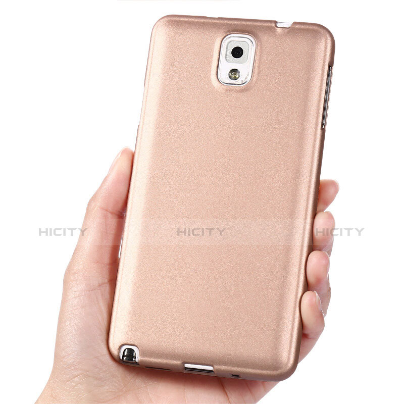 Carcasa Silicona Ultrafina Goma para Samsung Galaxy Note 3 N9000 Oro