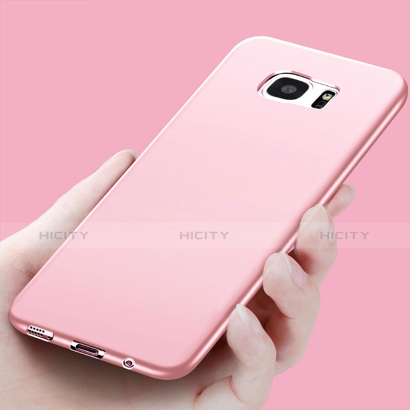 Carcasa Silicona Ultrafina Goma R03 para Samsung Galaxy S7 Edge G935F Oro Rosa