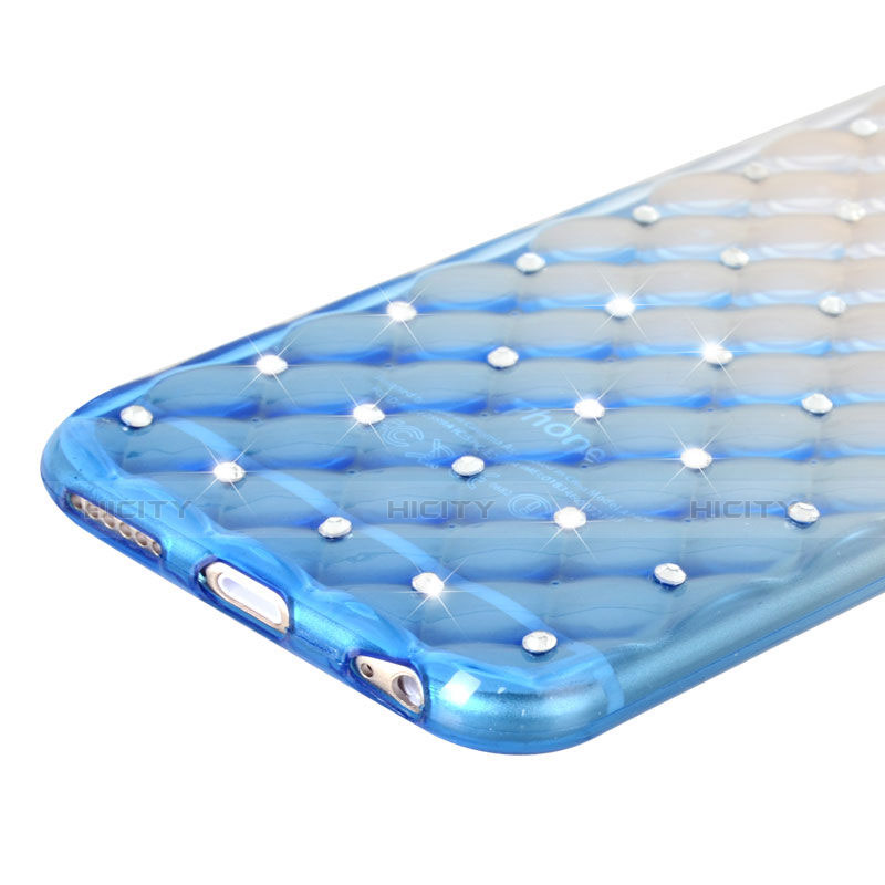 Carcasa Silicona Ultrafina Transparente Gradiente Diamante para Apple iPhone 6 Azul