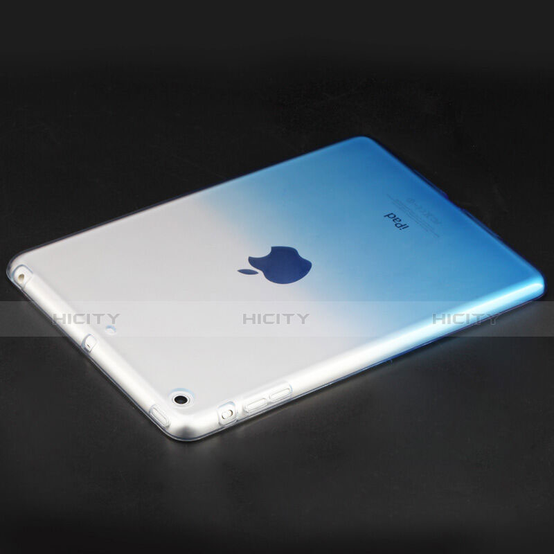 Carcasa Silicona Ultrafina Transparente Gradiente para Apple iPad Mini 3 Azul