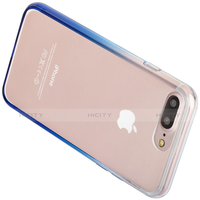 Carcasa Silicona Ultrafina Transparente Gradiente para Apple iPhone 7 Plus Azul