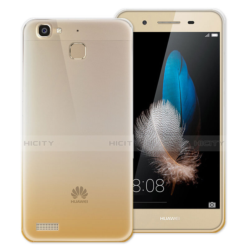 Carcasa Silicona Ultrafina Transparente Gradiente para Huawei Enjoy 5S Oro