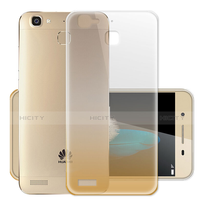 Carcasa Silicona Ultrafina Transparente Gradiente para Huawei Enjoy 5S Oro