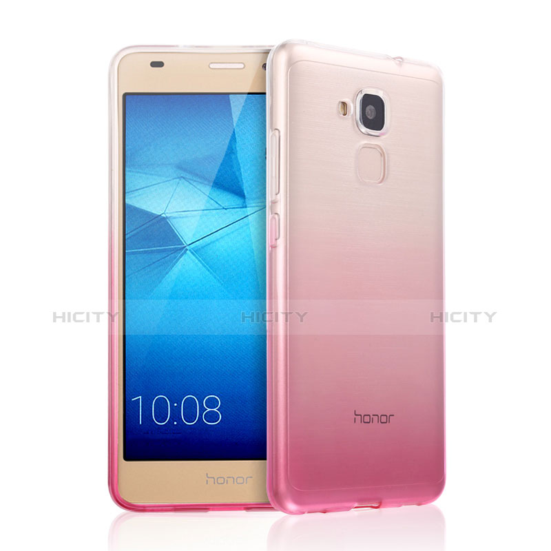 Carcasa Silicona Ultrafina Transparente Gradiente para Huawei Honor 5C Rosa