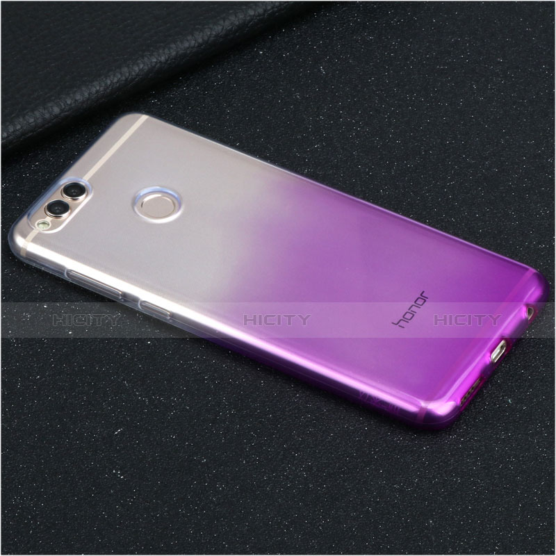 Carcasa Silicona Ultrafina Transparente Gradiente para Huawei Honor V10 Morado