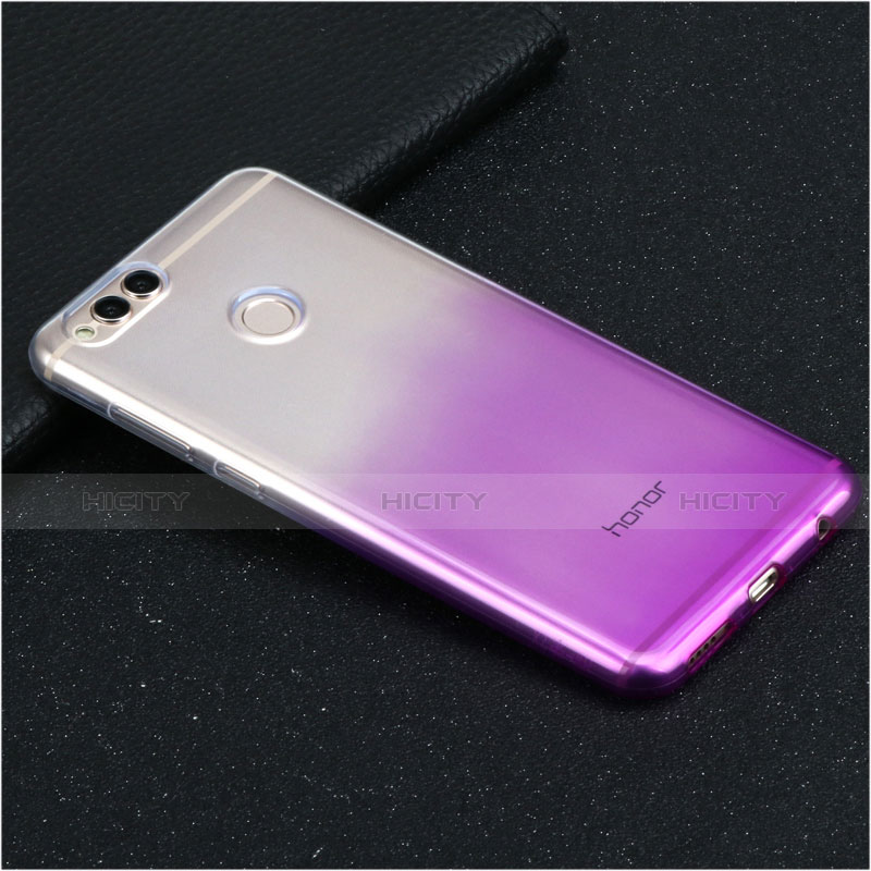 Carcasa Silicona Ultrafina Transparente Gradiente para Huawei Honor View 10 Morado