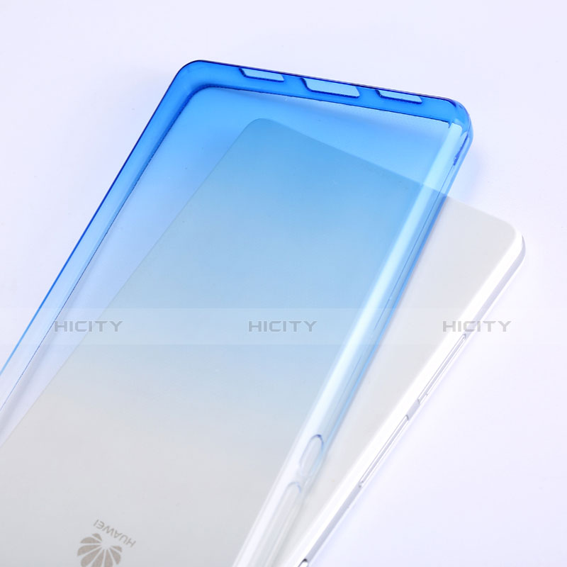 Carcasa Silicona Ultrafina Transparente Gradiente para Huawei P8 Lite Azul