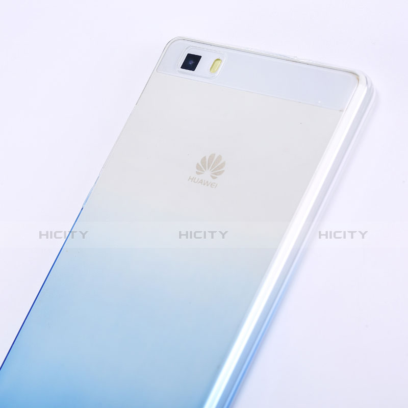 Carcasa Silicona Ultrafina Transparente Gradiente para Huawei P8 Lite Azul