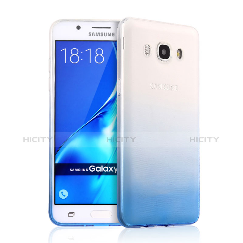 Carcasa Silicona Ultrafina Transparente Gradiente para Samsung Galaxy J5 Duos (2016) Azul