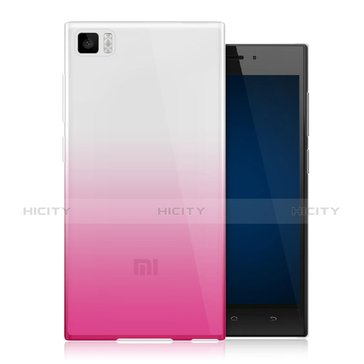 Carcasa Silicona Ultrafina Transparente Gradiente para Xiaomi Mi 3 Rosa