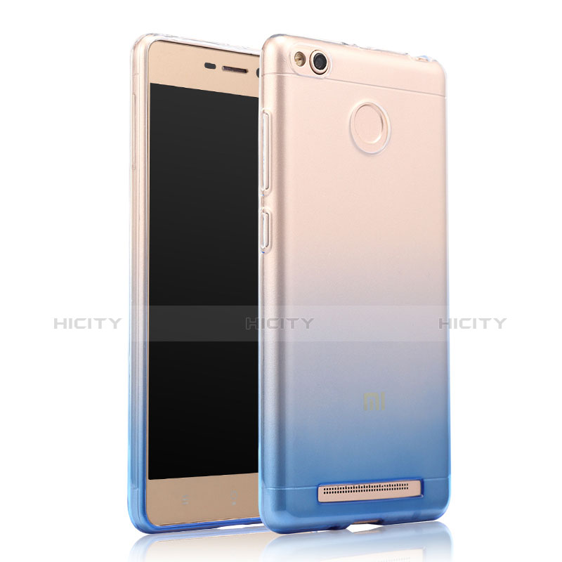 Carcasa Silicona Ultrafina Transparente Gradiente para Xiaomi Redmi 3 High Edition Azul