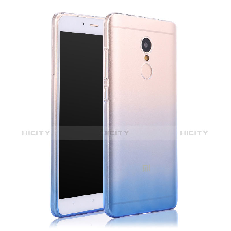 Carcasa Silicona Ultrafina Transparente Gradiente para Xiaomi Redmi Note 4X High Edition Azul