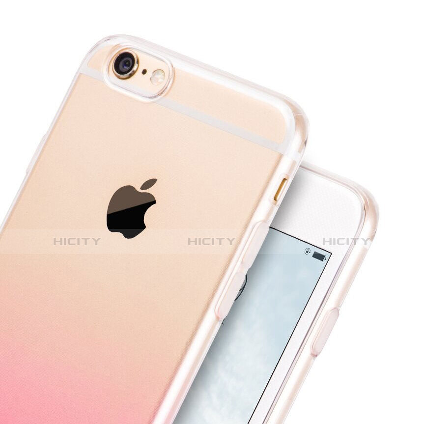 Carcasa Silicona Ultrafina Transparente Gradiente Z01 para Apple iPhone 6 Rosa