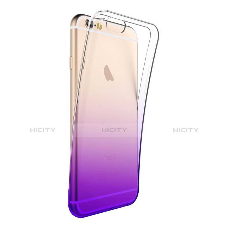 Carcasa Silicona Ultrafina Transparente Gradiente Z01 para Apple iPhone 6S Morado