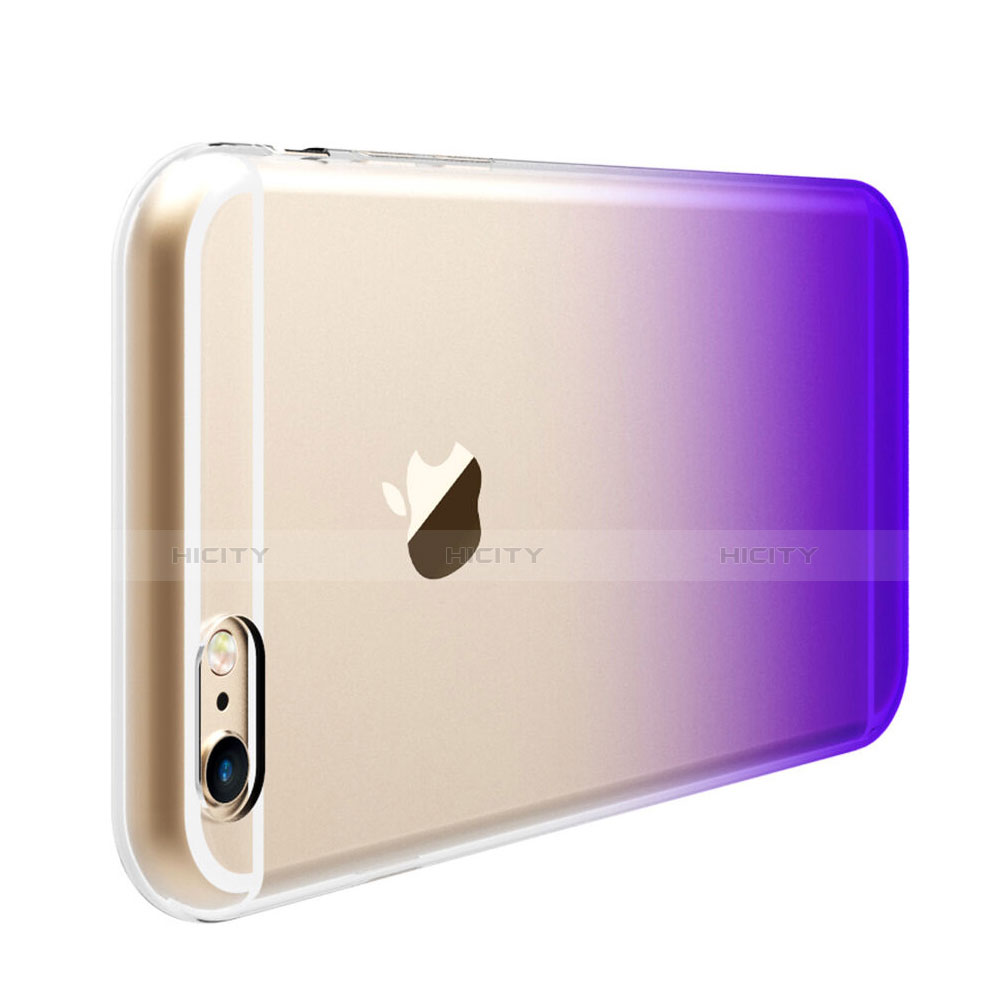 Carcasa Silicona Ultrafina Transparente Gradiente Z01 para Apple iPhone 6S Plus Morado