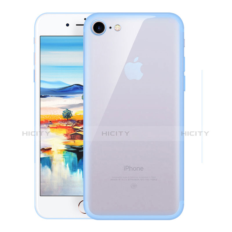 Carcasa Silicona Ultrafina Transparente H01 para Apple iPhone 7 Azul Cielo