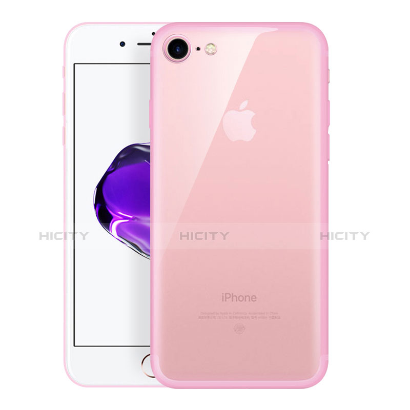 Carcasa Silicona Ultrafina Transparente H01 para Apple iPhone 7 Rosa