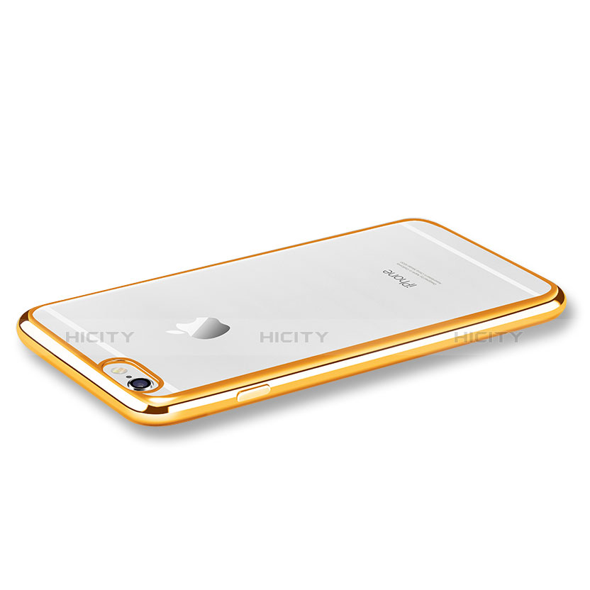 Carcasa Silicona Ultrafina Transparente H02 para Apple iPhone 6 Oro