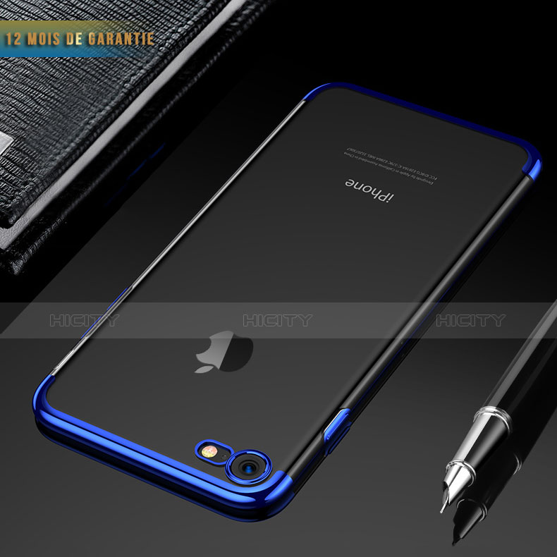 Carcasa Silicona Ultrafina Transparente H02 para Apple iPhone 6 Plus Azul