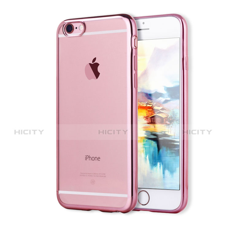 Carcasa Silicona Ultrafina Transparente H02 para Apple iPhone 6S Oro Rosa