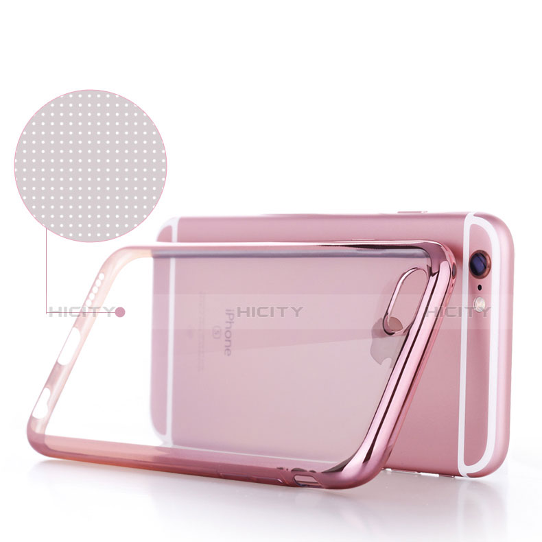 Carcasa Silicona Ultrafina Transparente H02 para Apple iPhone 6S Oro Rosa