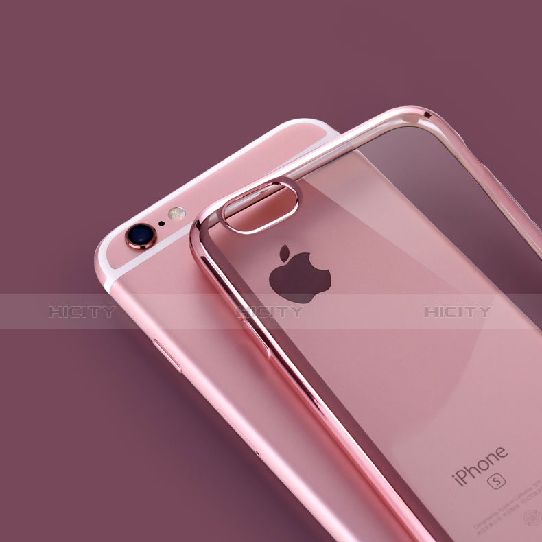 Carcasa Silicona Ultrafina Transparente H02 para Apple iPhone 6S Oro Rosa