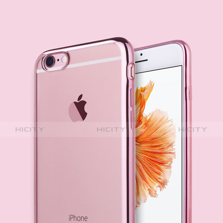 Carcasa Silicona Ultrafina Transparente H02 para Apple iPhone 6S Oro Rosa