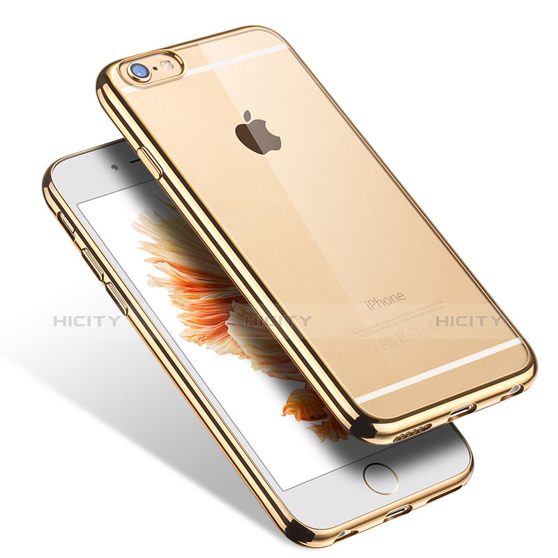 Carcasa Silicona Ultrafina Transparente H03 para Apple iPhone 6 Oro