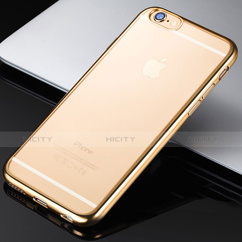 Carcasa Silicona Ultrafina Transparente H03 para Apple iPhone 6 Oro