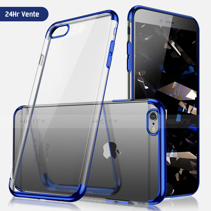 Carcasa Silicona Ultrafina Transparente H03 para Apple iPhone 6 Plus Azul