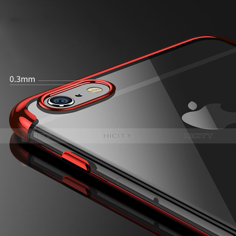 Carcasa Silicona Ultrafina Transparente H03 para Apple iPhone 6 Plus Rojo