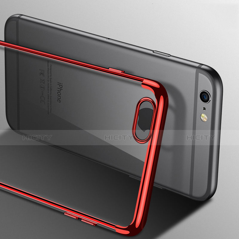 Carcasa Silicona Ultrafina Transparente H03 para Apple iPhone 6 Plus Rojo